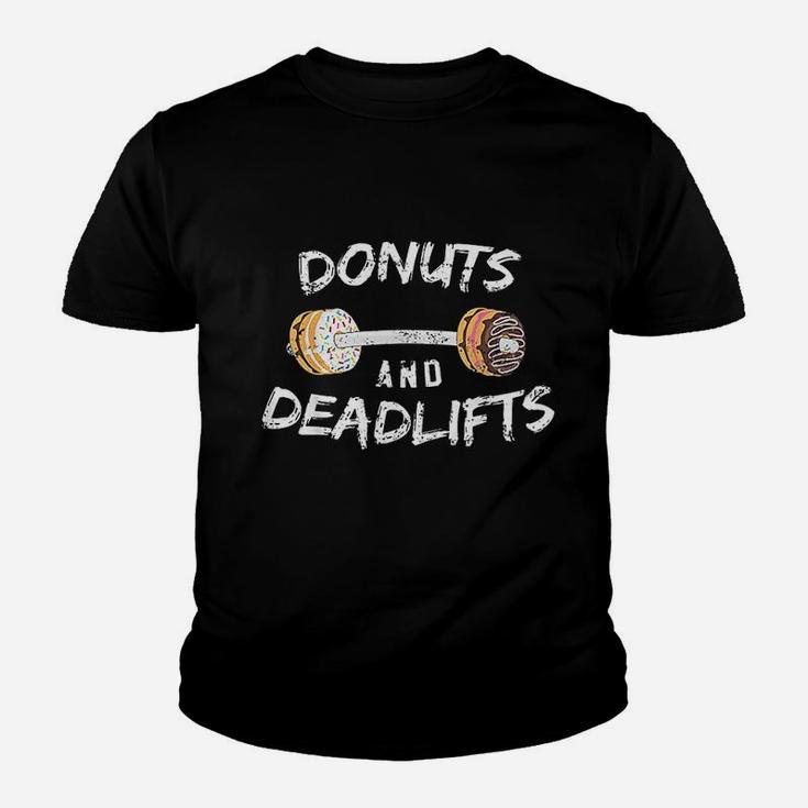 Donut Workout Funny Gift Donuts And Deadlifts Youth T-shirt