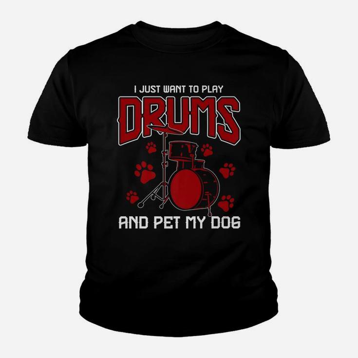 Drummer Animal Gifts Dog Pet Drums Youth T-shirt