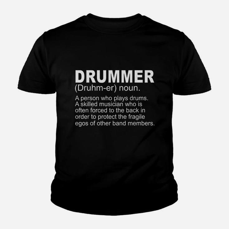 Drummer Funny Gift Drummer A Person Who Plays Drums Youth T-shirt