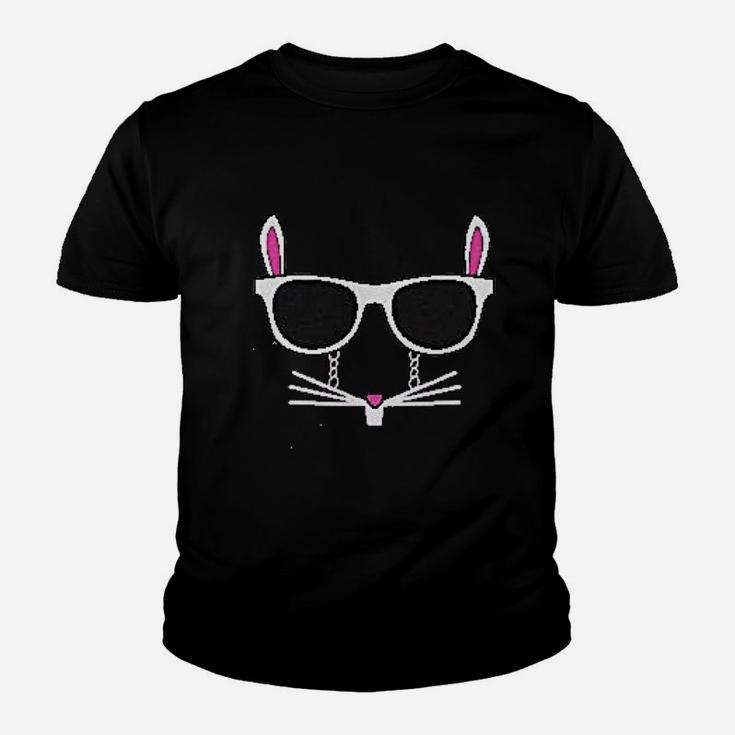 Easter Bunny Rabbit Face With Glasses Youth T-shirt