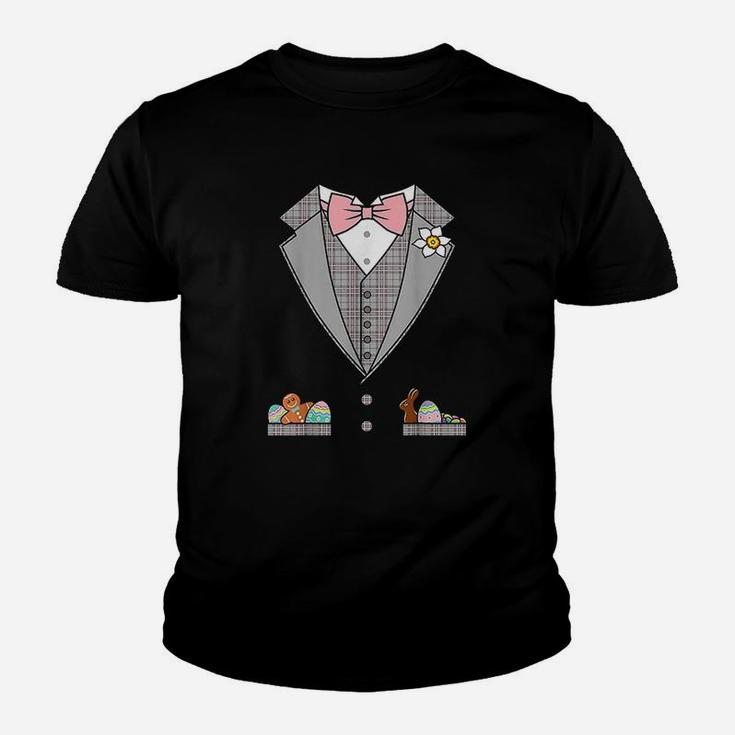 Easter Tuxedo Pink Bow Tie Youth T-shirt