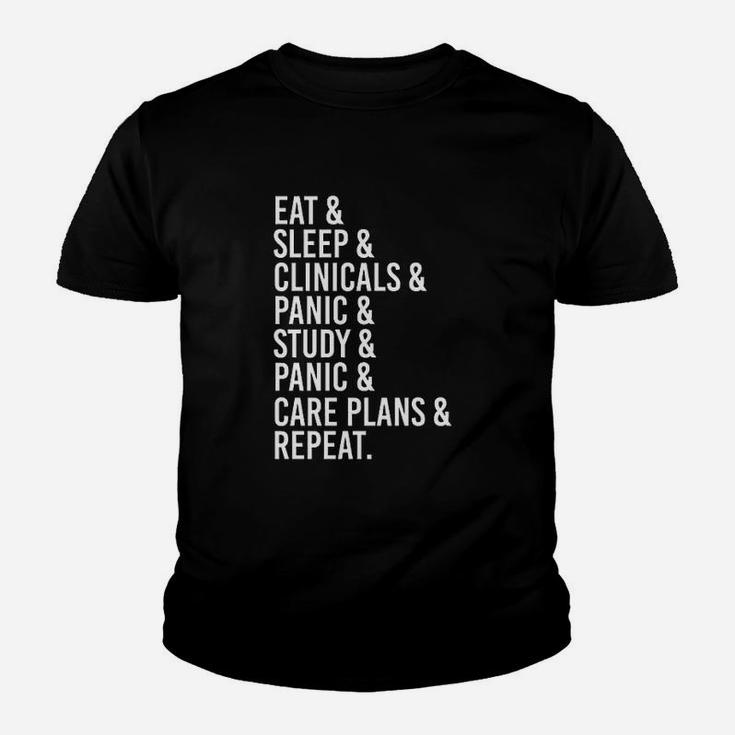 Eat Sleep Clinicals Panic Study Panic Care Plans Repeat Youth T-shirt