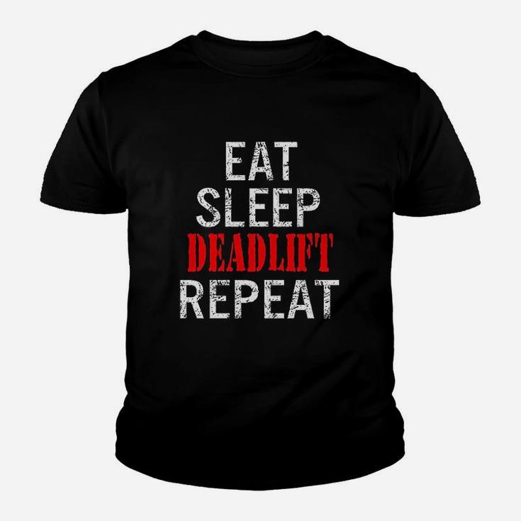 Eat Sleep Deadlift Repeat Tv16 Black Youth T-shirt