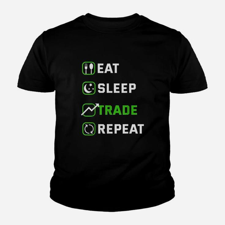 Eat Sleep Trade Repeat Traders Stock Exchange Shareholder Youth T-shirt