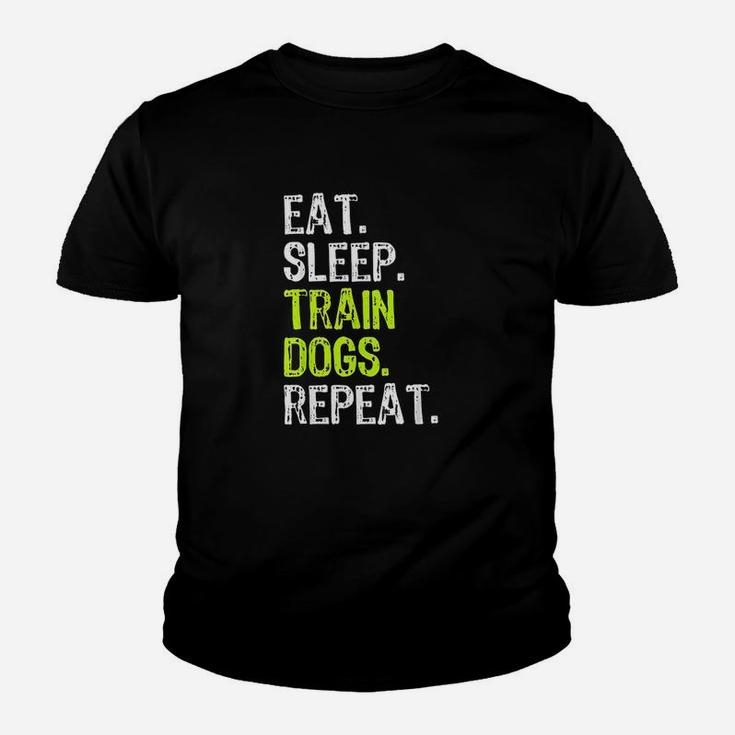 Eat Sleep Train Dogs Trainer Training Funny Gif Youth T-shirt