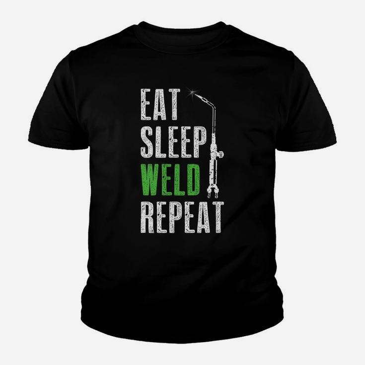 Eat Sleep Weld Repeat Welder Tee Welding Funny Christmas Youth T-shirt