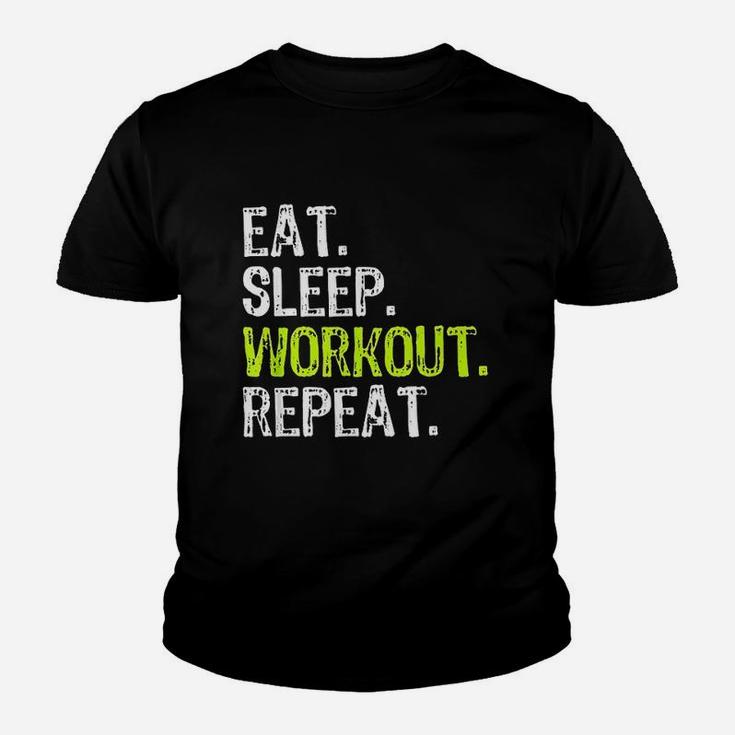 Eat Sleep Workout Repeat Funny Work Out Gym Gift Youth T-shirt