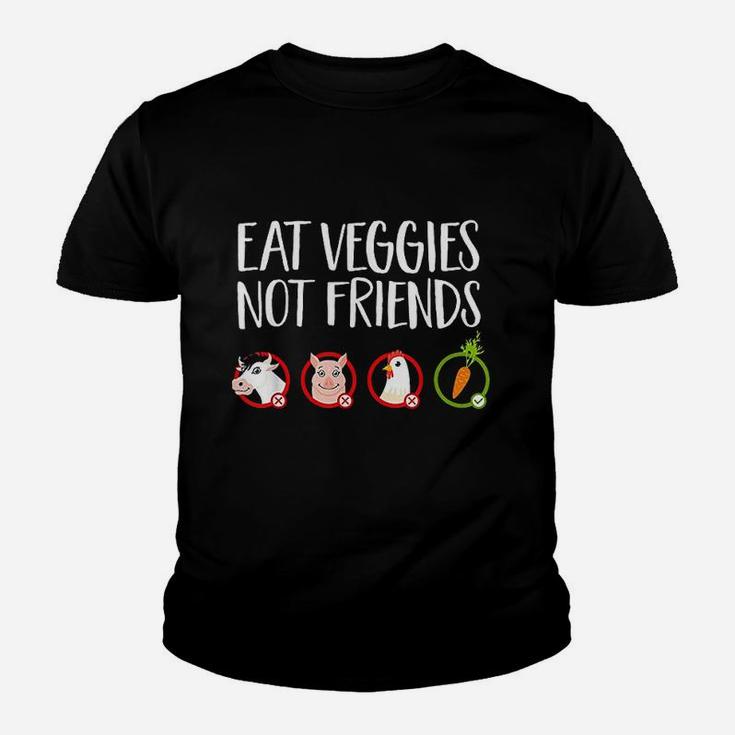 Eat Veggies Not Friends Vegan Quote Youth T-shirt