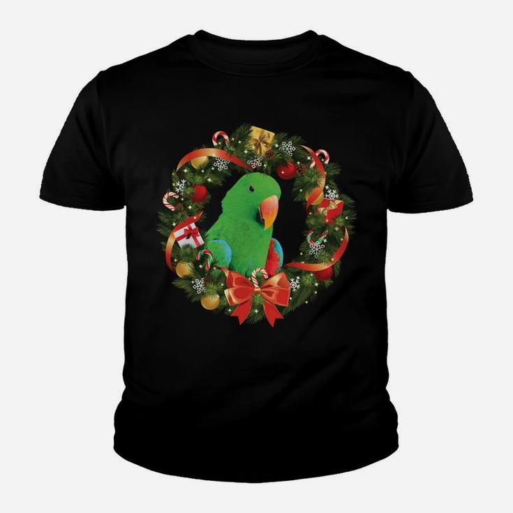 Eclectus Parrot Christmas Wreath Youth T-shirt