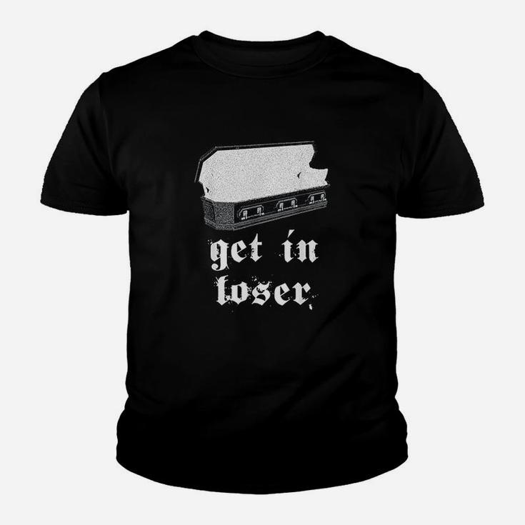 Edgy Gothic Alt Clothing Get In Loser Occult Graphic Youth T-shirt