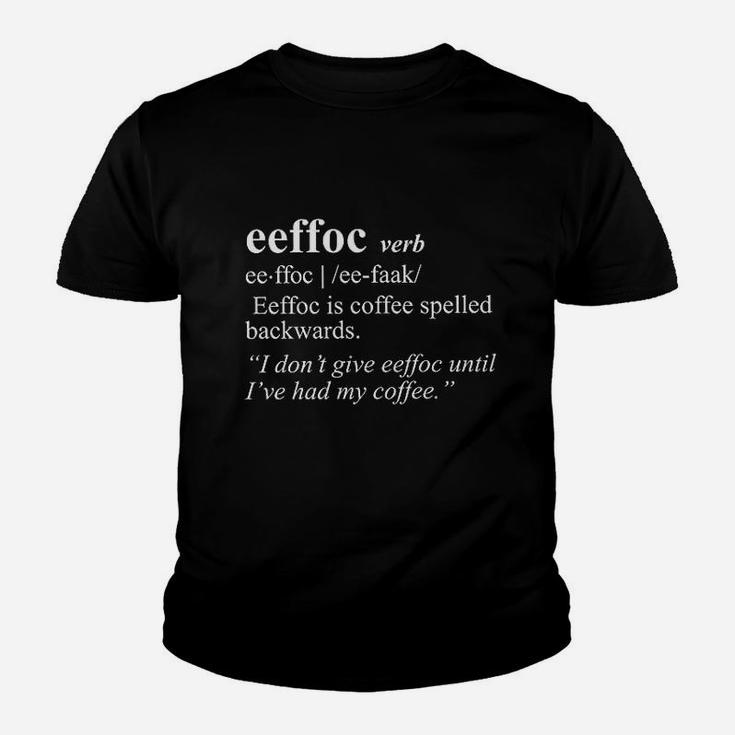 Eeffoc Funny Coffee Spelled Backwards Youth T-shirt