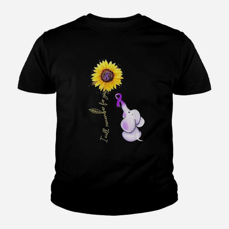 Elephant I Will Remember For You Sunflower Youth T-shirt