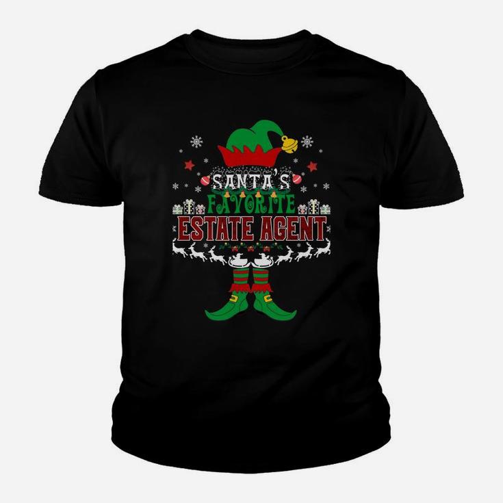 Elf Xmas Santa's Favorite Estate Agent Ugly Sweater Funny Sweatshirt Youth T-shirt