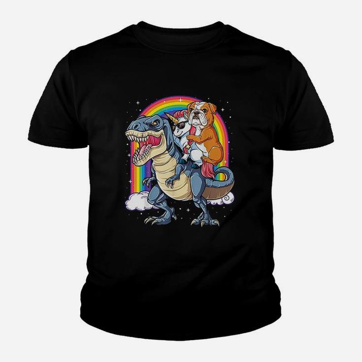 English Bulldog Unicorn Dinosaur Youth T-shirt