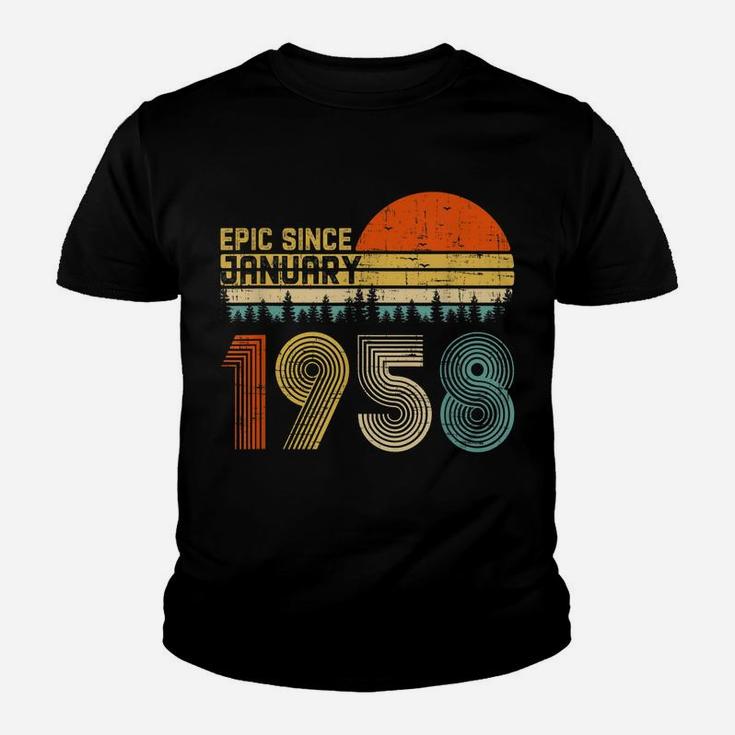 Epic Since January 1958 62Nd Birthday Gift 62 Years Old Youth T-shirt