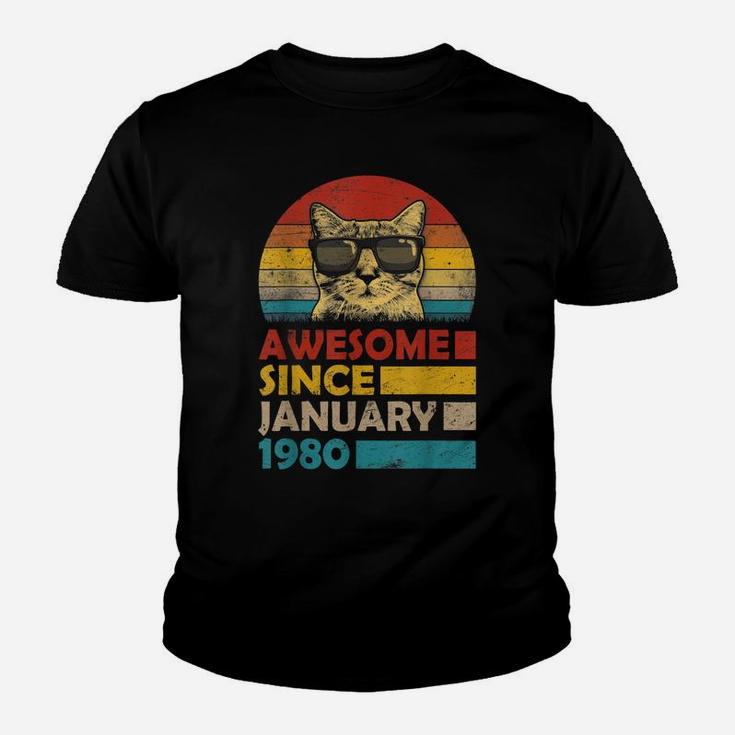 Epic Since January 1980 40Th Birthday Gift 40 Yrs Old Youth T-shirt