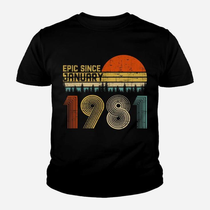 Epic Since January 1981 39Th Birthday Gift 39 Years Old Youth T-shirt