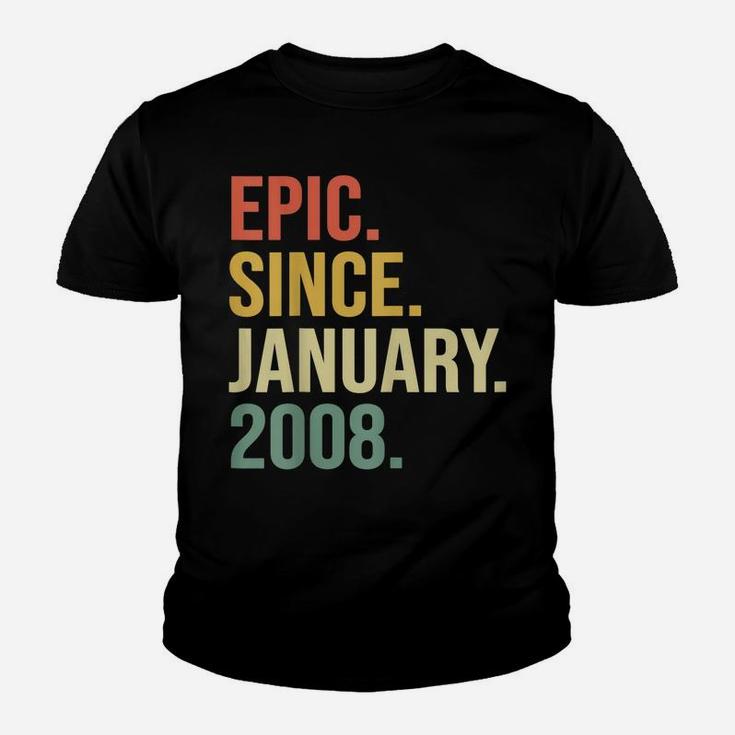 Epic Since January 2008, 12 Years Old, 12Th Birthday Gift Youth T-shirt