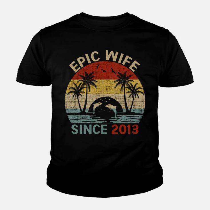 Epic Wife Since 2013 Vintage Wife 8Th Wedding Anniversary Youth T-shirt