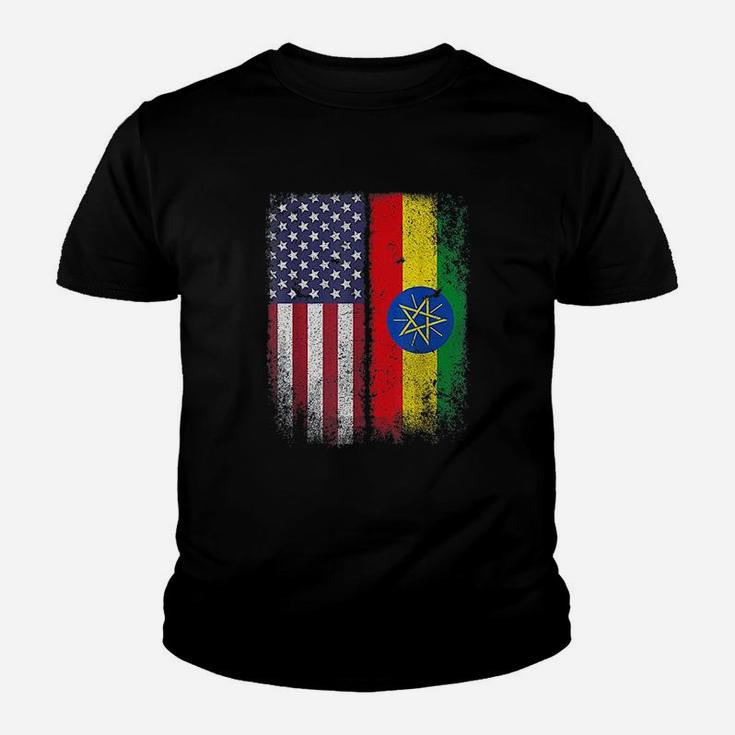 Ethiopian American Flag Ethiopia African Heritage Countries Youth T-shirt