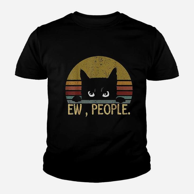 Ew People Black Cat Vintage Retro Youth T-shirt