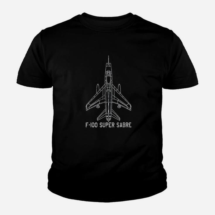 F100 Super Sabre Jet Fighter Plane Retro Usa Warplane Gift Youth T-shirt