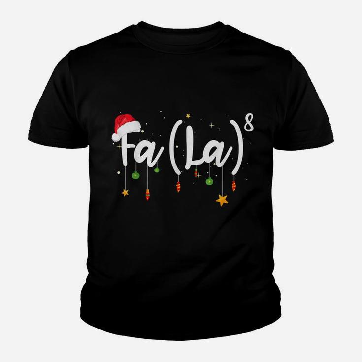 Fa La8 Funny Christmas Santa Fa La Math Youth T-shirt