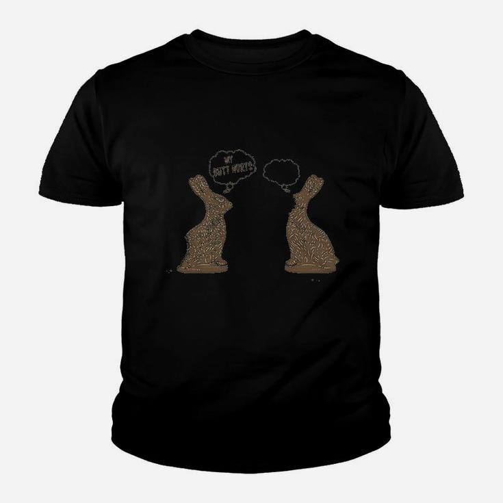 Faceless Chocolate Bunny Funny Half Eaten Easter Gift Youth T-shirt