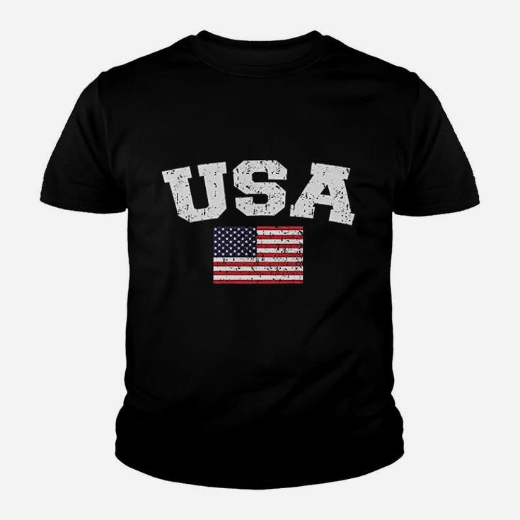 Faded Distressed Usa Flag Youth T-shirt