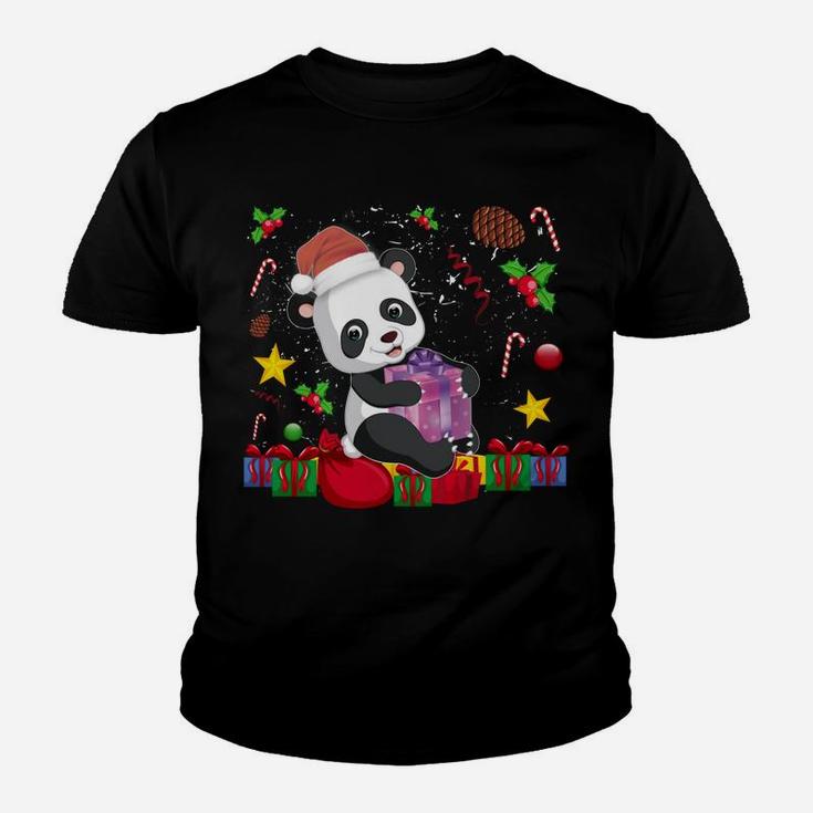 Family Matching Christmas Pajama Panda Lover Santa Xmas Gift Youth T-shirt
