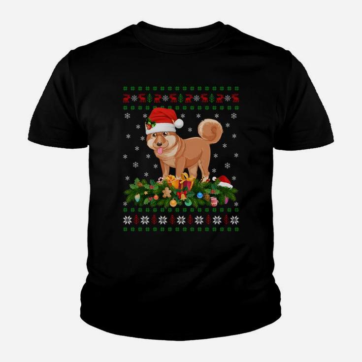 Family Matching Xmas Lighting Ugly Shiba Inu Christmas Sweatshirt Youth T-shirt