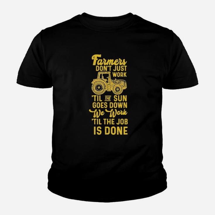 Farmers Dont Just Work Til The Sun Goes Down Tractor Youth T-shirt