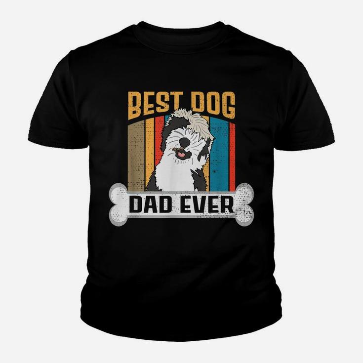 Fathers Day Sheepadoodle Dog Lover Shirt Best Dog Dad Ever Youth T-shirt