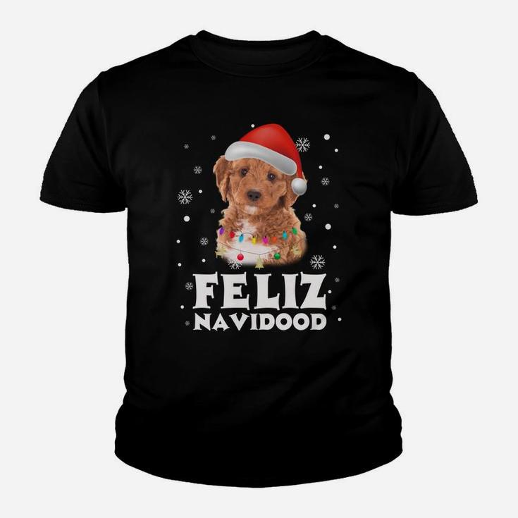 Feliz Navidood Labradoodle Puppy Christmas Gift Dog Sweatshirt Youth T-shirt