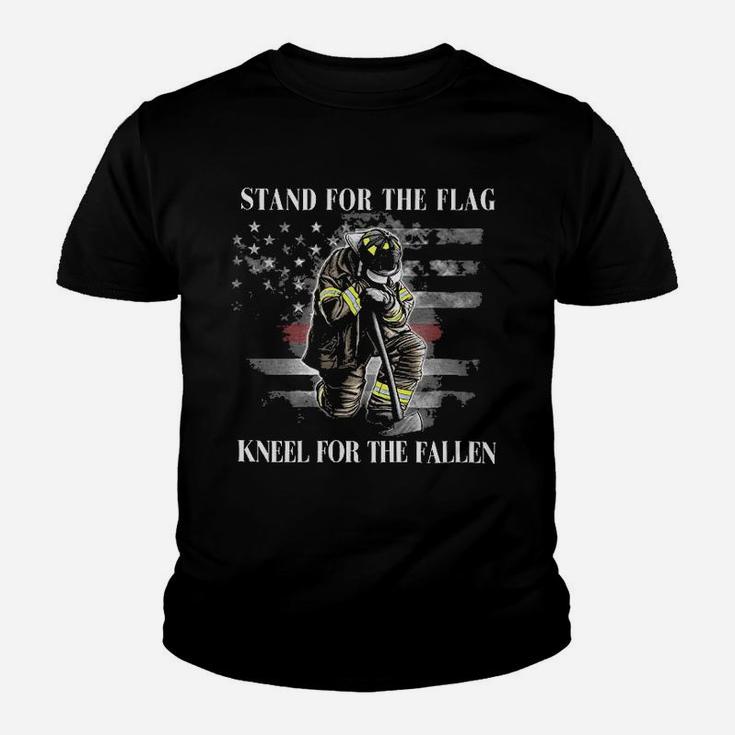 Fire Fighter  Firefighter American Flag Thin Red Line Youth T-shirt