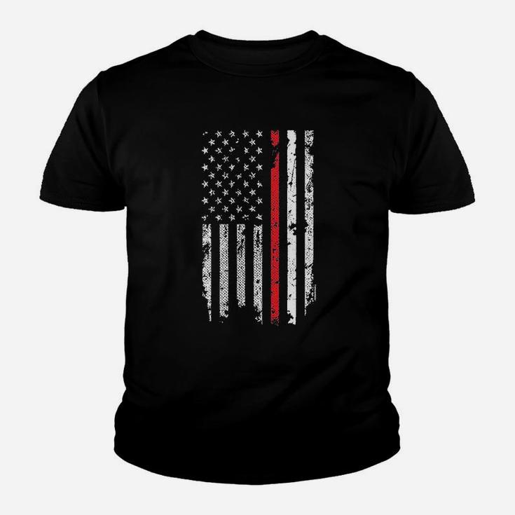 Firefighter American Flag Red Line Stripe Usa Youth T-shirt