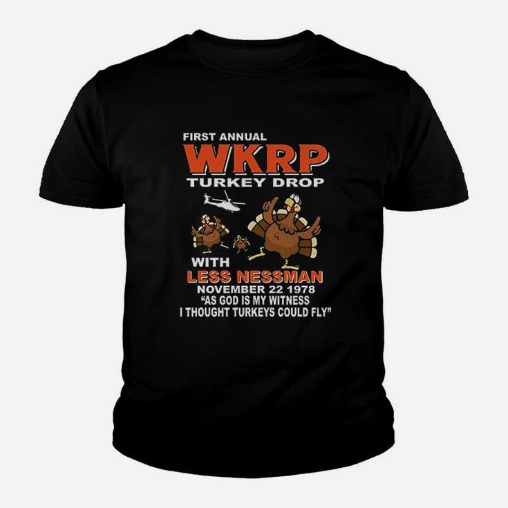First Annual Wkrp Turkey Drop Funny Thanksgiving Day Youth T-shirt