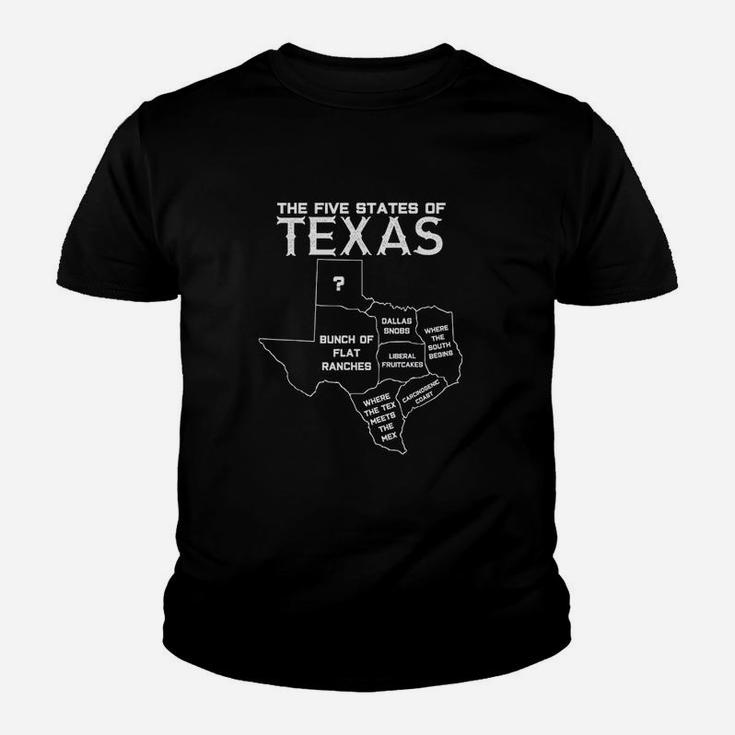 Five States Of Texas Youth T-shirt