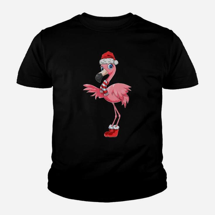 Flamingo Christmas Gift Xmas Santa Claus Pink Cute Flamingo Youth T-shirt