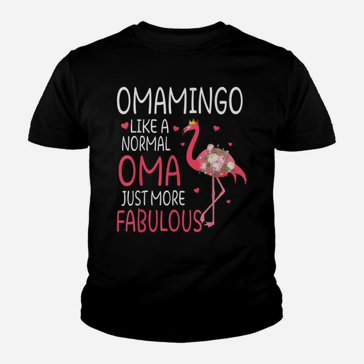 Flamingo Omamingo Like A Normal Oma Floral Funny Grandma Youth T-shirt