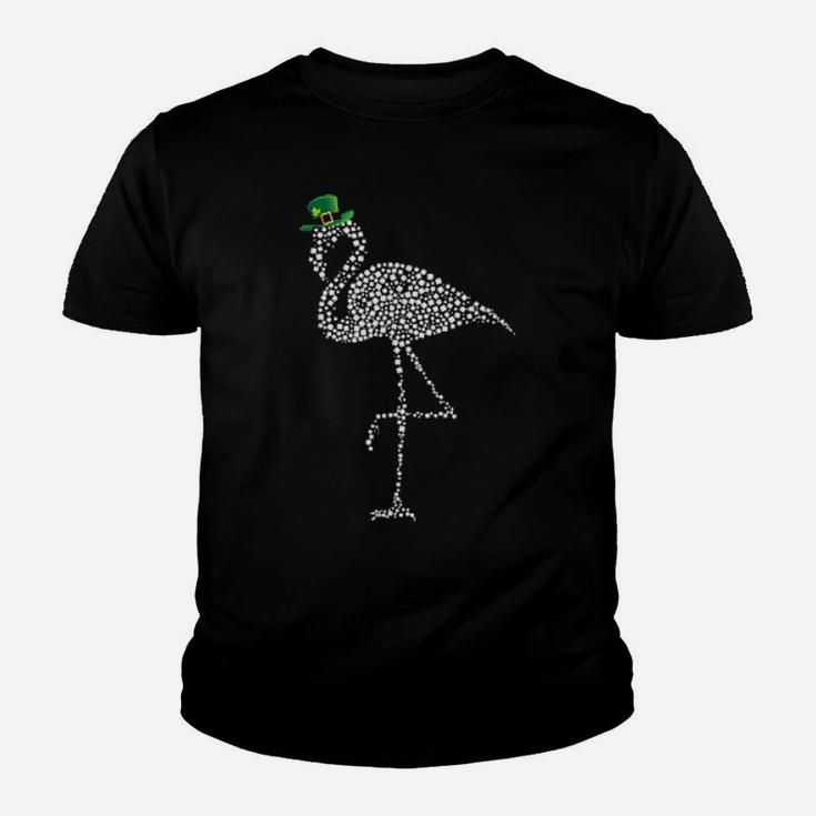 Flamingo St Patricks Day Irish Green Shamrock Youth T-shirt
