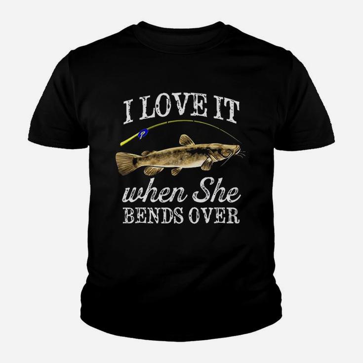 Flathead Catfish I Love It When She Bends Over Fishing Youth T-shirt