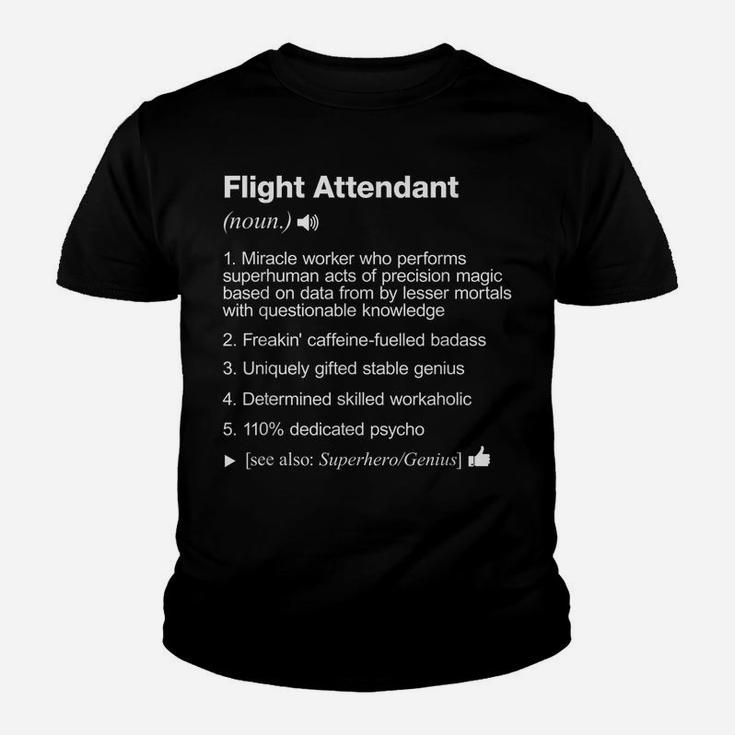 Flight Attendant Job Definition Meaning Funny Youth T-shirt