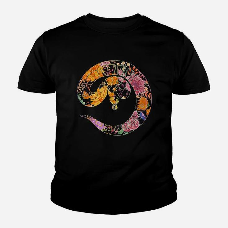 Floral Flower Vintage Retro Ball Python Lover Youth T-shirt