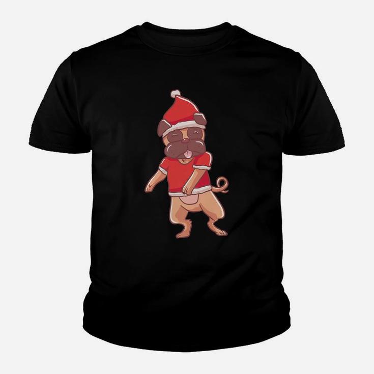 Flossing Santa Pug Dog Funny Ugly Christmas Shirt Gift Youth T-shirt