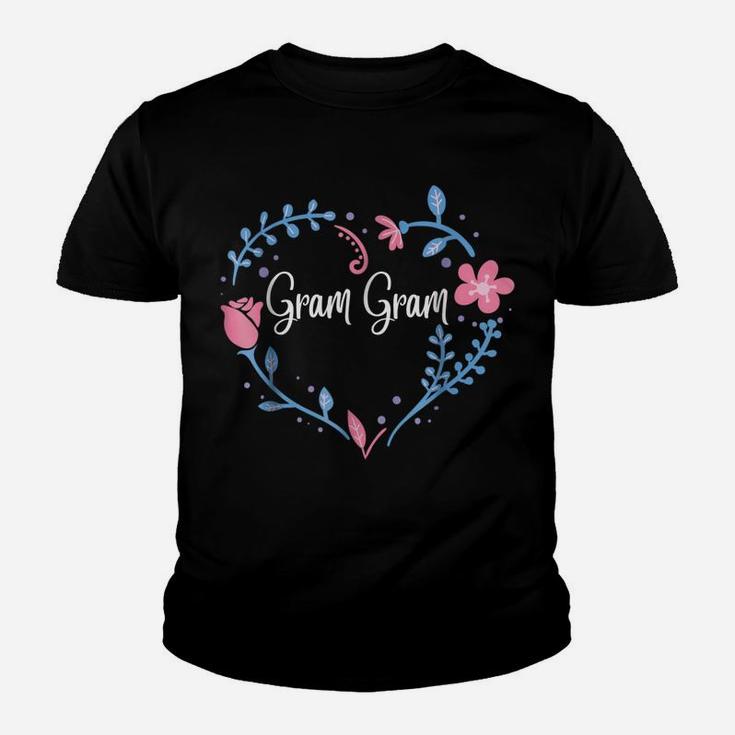 Flower Gram Gram  Grandma Christmas Birthday Gift Tee Youth T-shirt