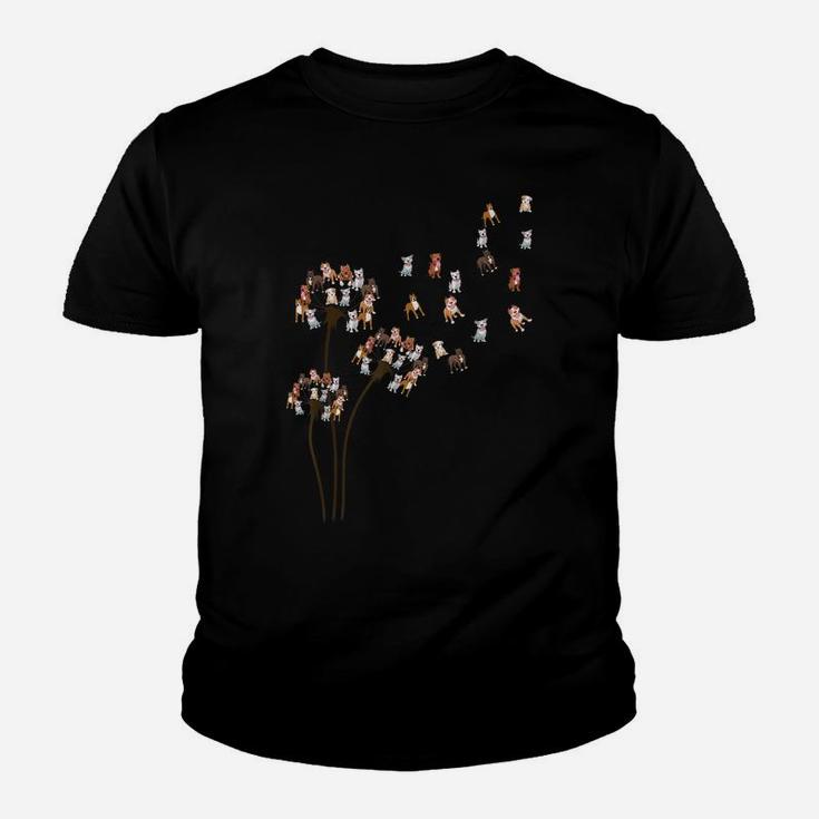 Flower Pitbull Dandelion Funny Animal Lovers Tees Men Women Youth T-shirt