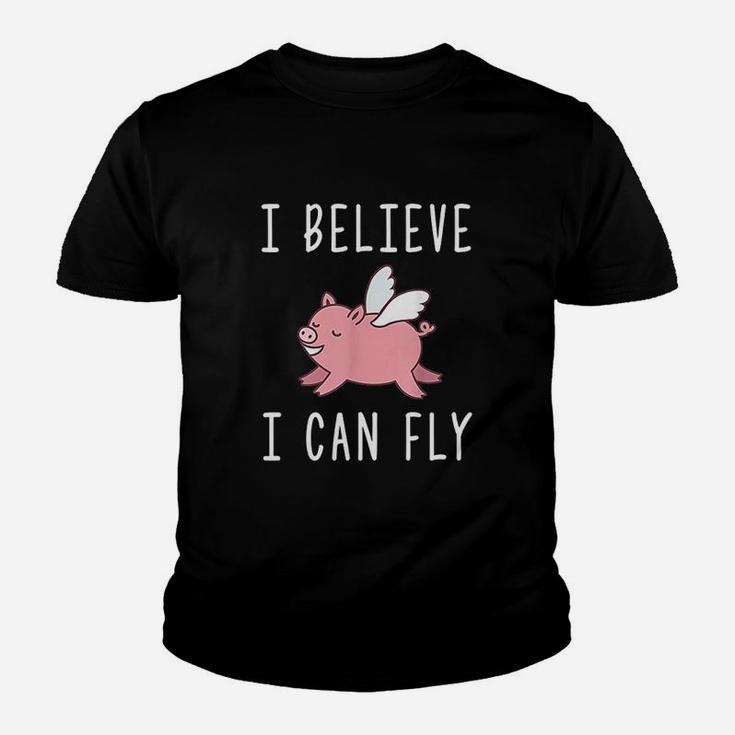 Flying Pig  When Pigs Fly  I Believe I Can Fly Youth T-shirt