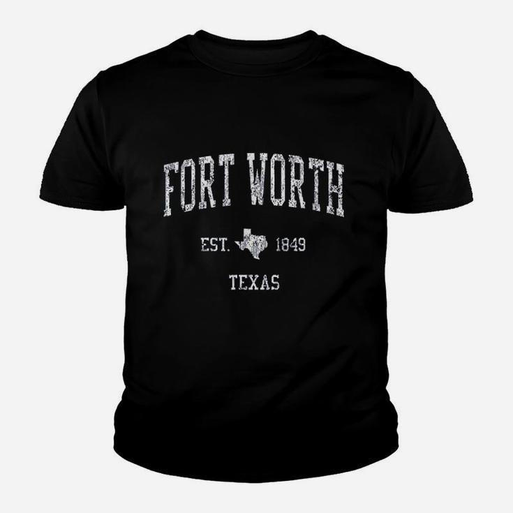 Fort Worth Texas Vintage Sports Design F Worth Youth T-shirt