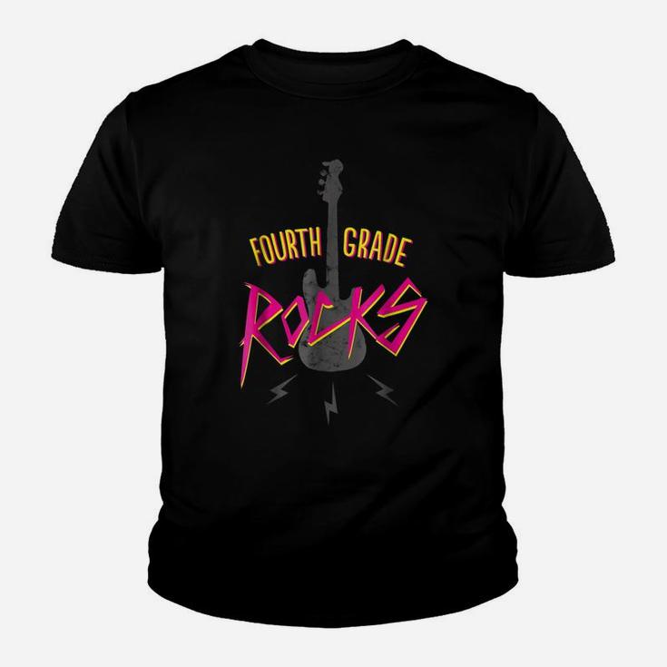 Fourth Grade Rocks Shirt 4Th Grade Retro Guitar Youth T-shirt